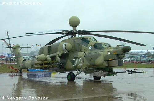 Mil Mi-28N. Note pitot tubes mounted on the cannon